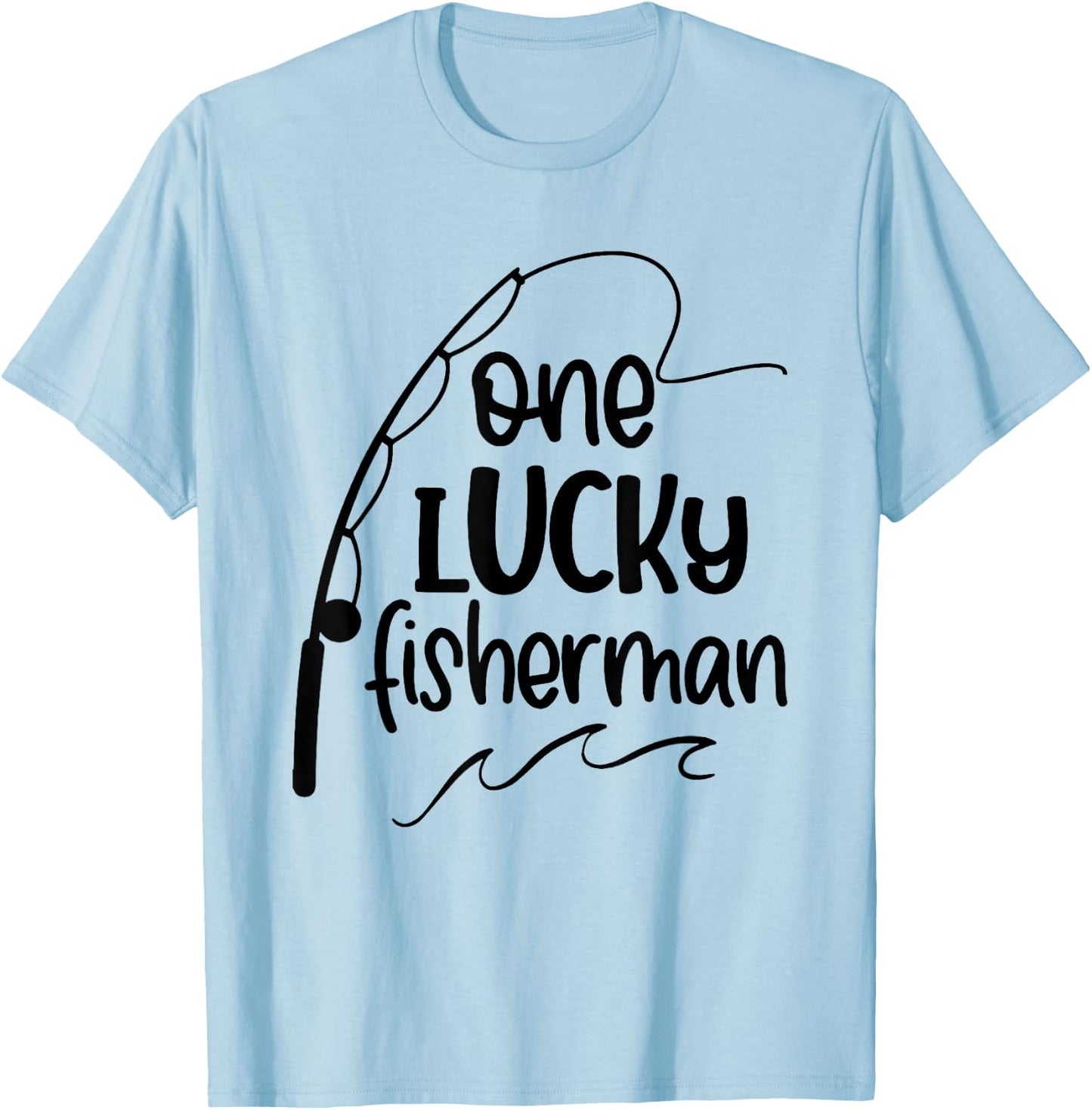 Best Catch of His Life One Lucky Fisherman Couple Matching T-Shirt - T-Shirt | Light Blue