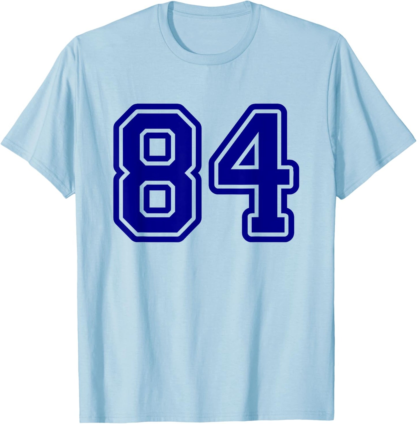 Number #84 Blue Varsity Number 84 T-Shirt - T-Shirt | Light Blue