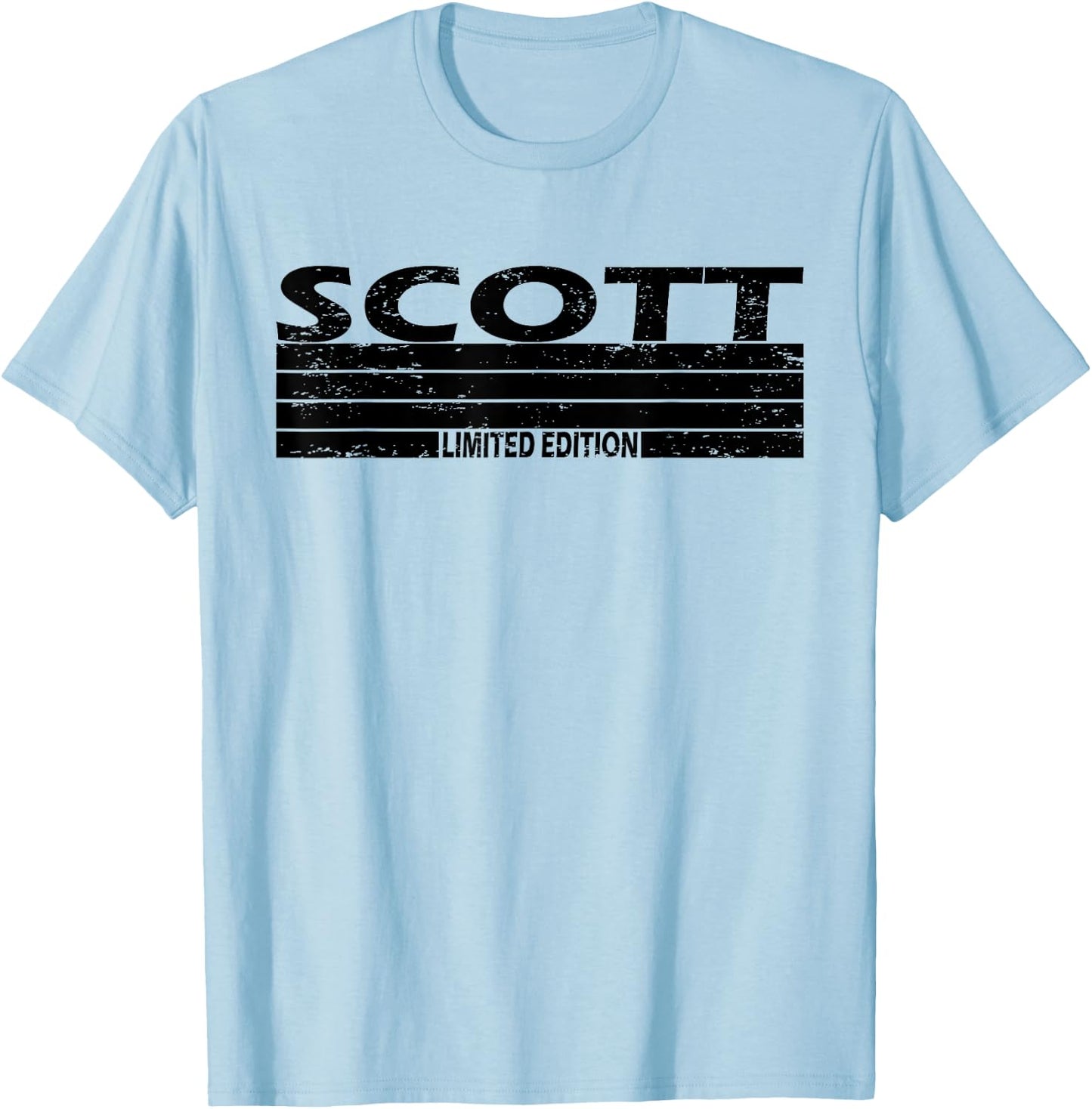 Scott Surname Limited Edition Retro Vintage Style Sunset T-Shirt - T-Shirt | Light Blue
