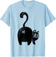 Funny Hello Black Cat Butt Gift Cat Lovers Men Women Girls Kids T-Shirt - T-Shirt | Light Blue