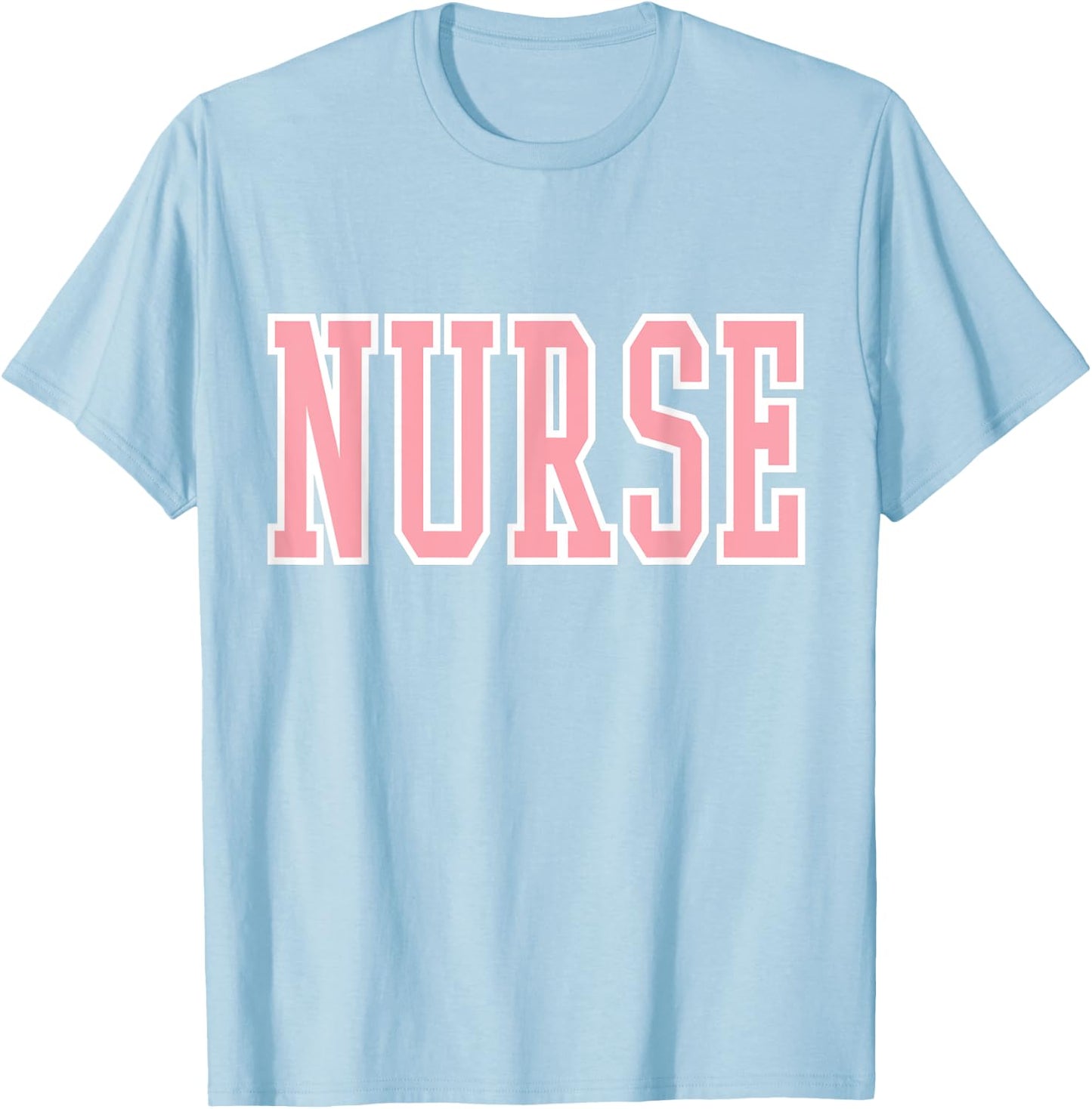 Nurse Trendy Preppy Pink T-Shirt - T-Shirt | Light Blue