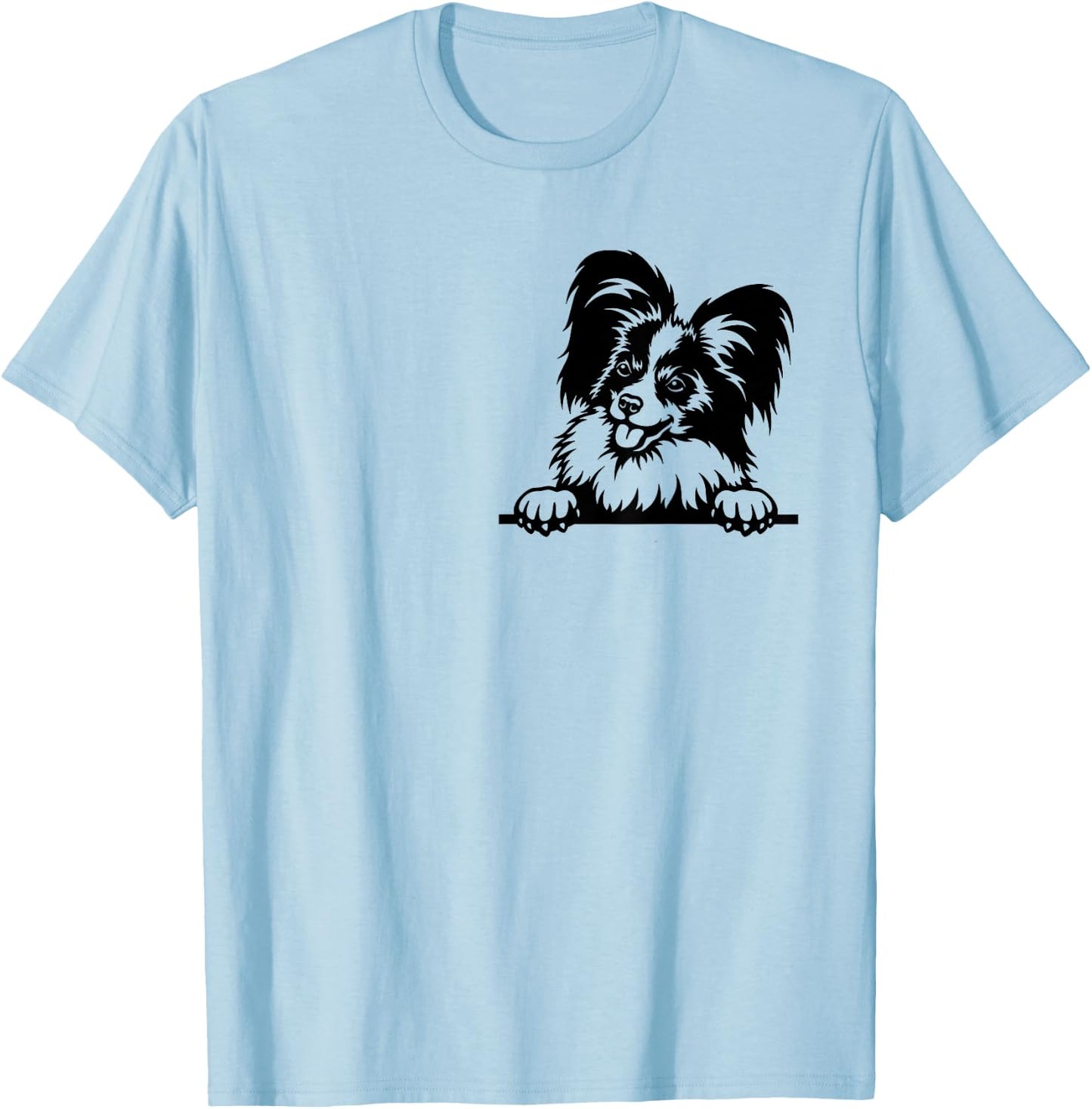 Funny Papillion Dog Inside Pocket Lovers Dog Gift Men Women T-Shirt - T-Shirt | Light Blue