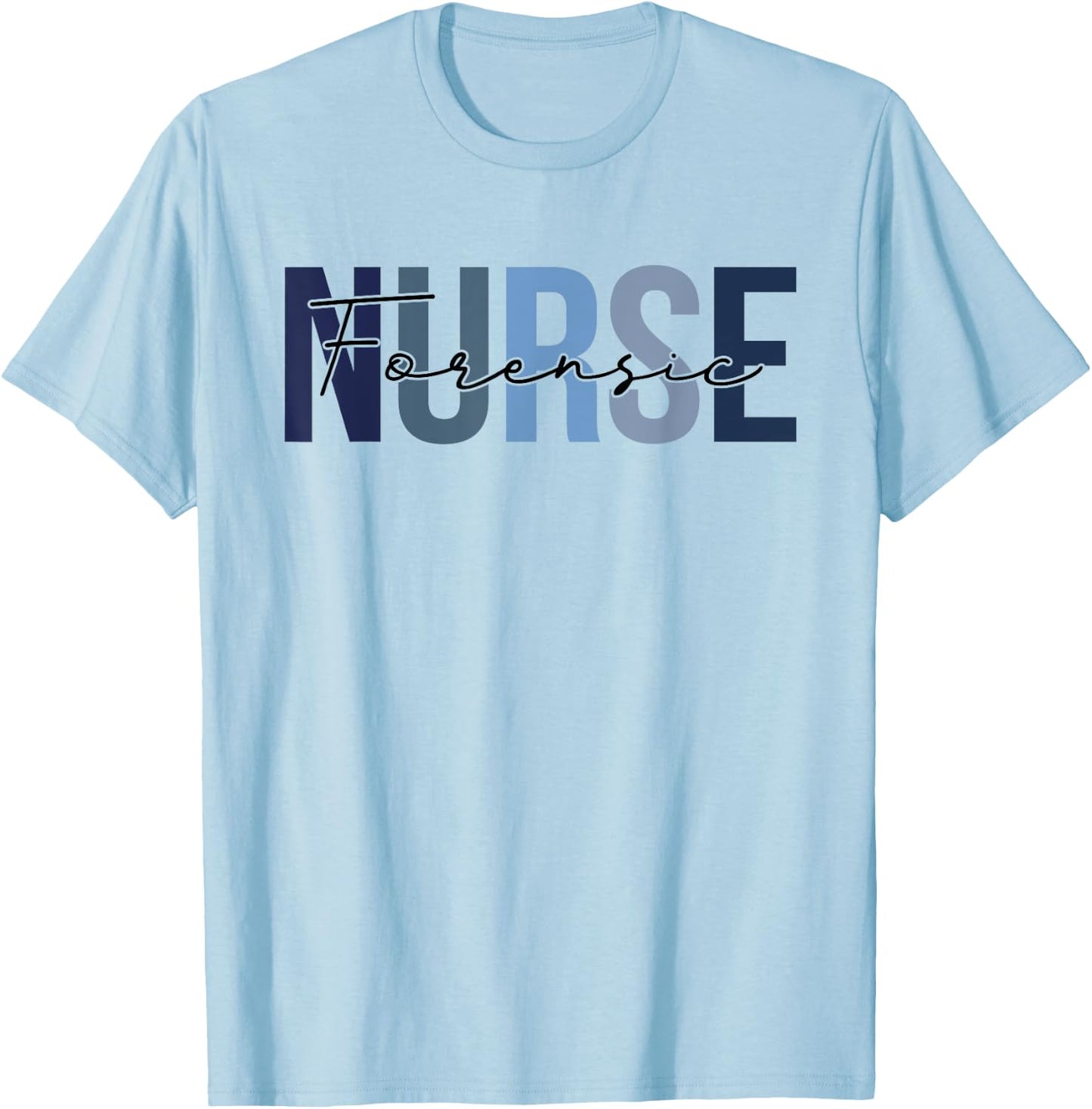 Retro Forensic Nurse Gifts Nursing Apparel T-Shirt - T-Shirt | Light Blue