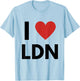I Love LDN Heart London Love Fan Apparel T-Shirt - T-Shirt | Light Blue