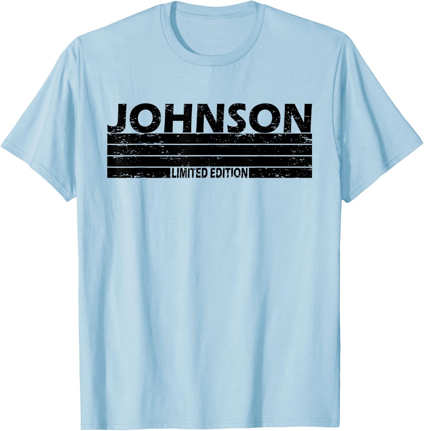 Johnson Surname Limited Edition Retro Vintage Style Sunset T-Shirt - T-Shirt | Light Blue