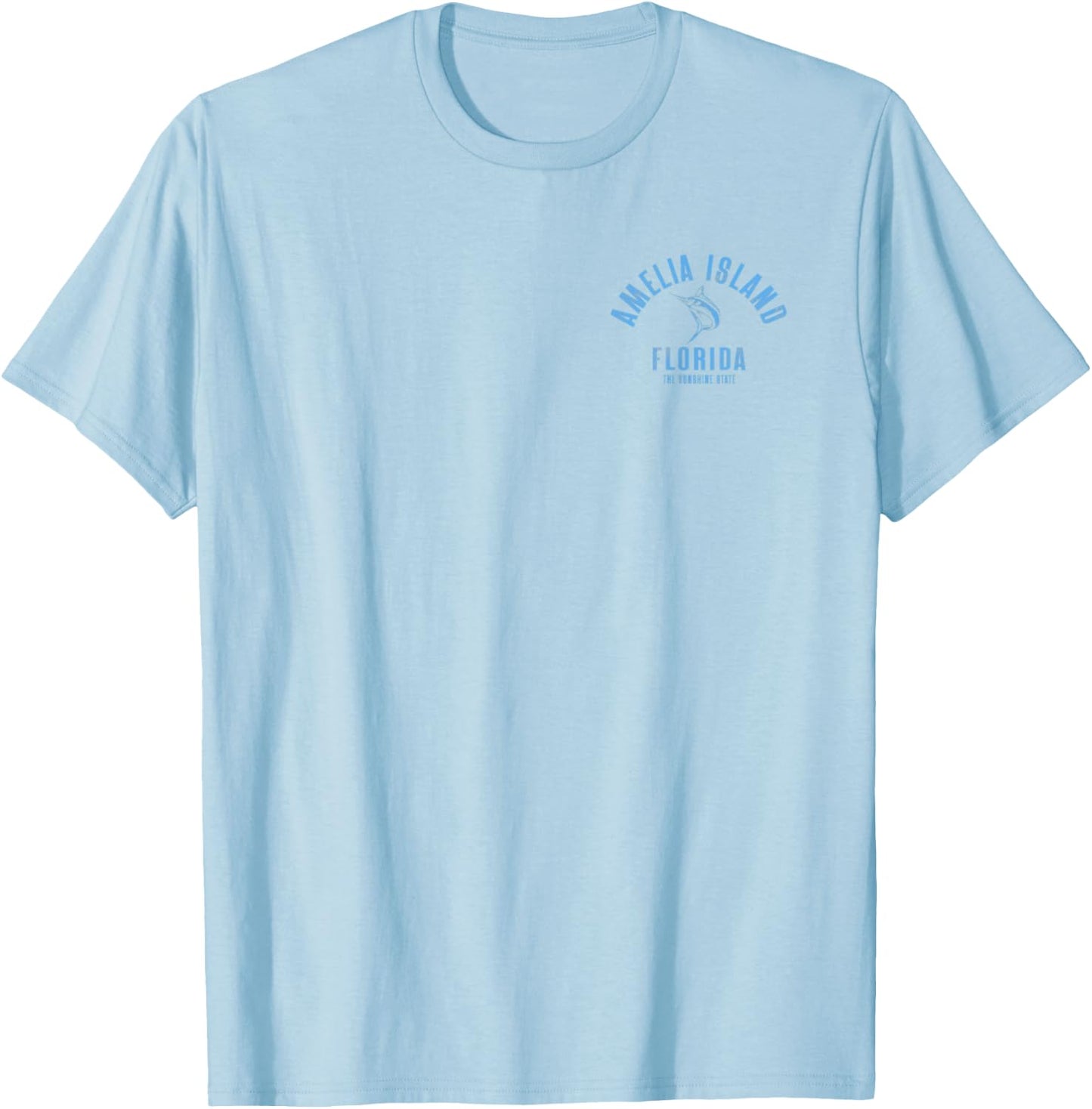 Amelia Island Florida Beach FL Vintage Beach Front & Back T-Shirt - T-Shirt | Light Blue