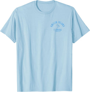 Amelia Island Florida Beach FL Vintage Beach Front & Back T-Shirt - T-Shirt | Light Blue