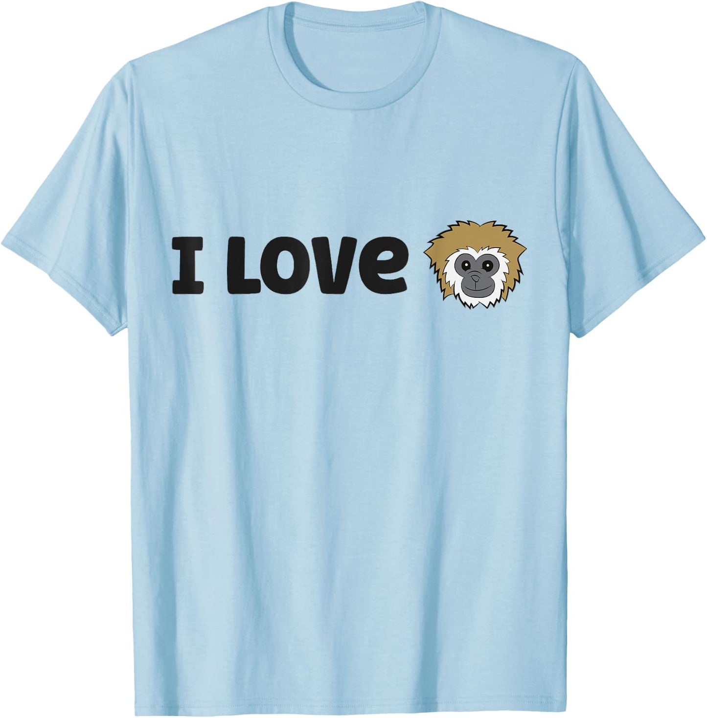 I Love Gibbon Monkeys T-Shirt - T-Shirt | Light Blue