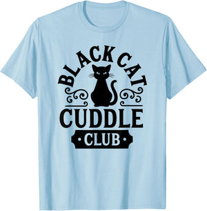 Cuddle Club with Black Cats T-Shirt - T-Shirt | Light Blue