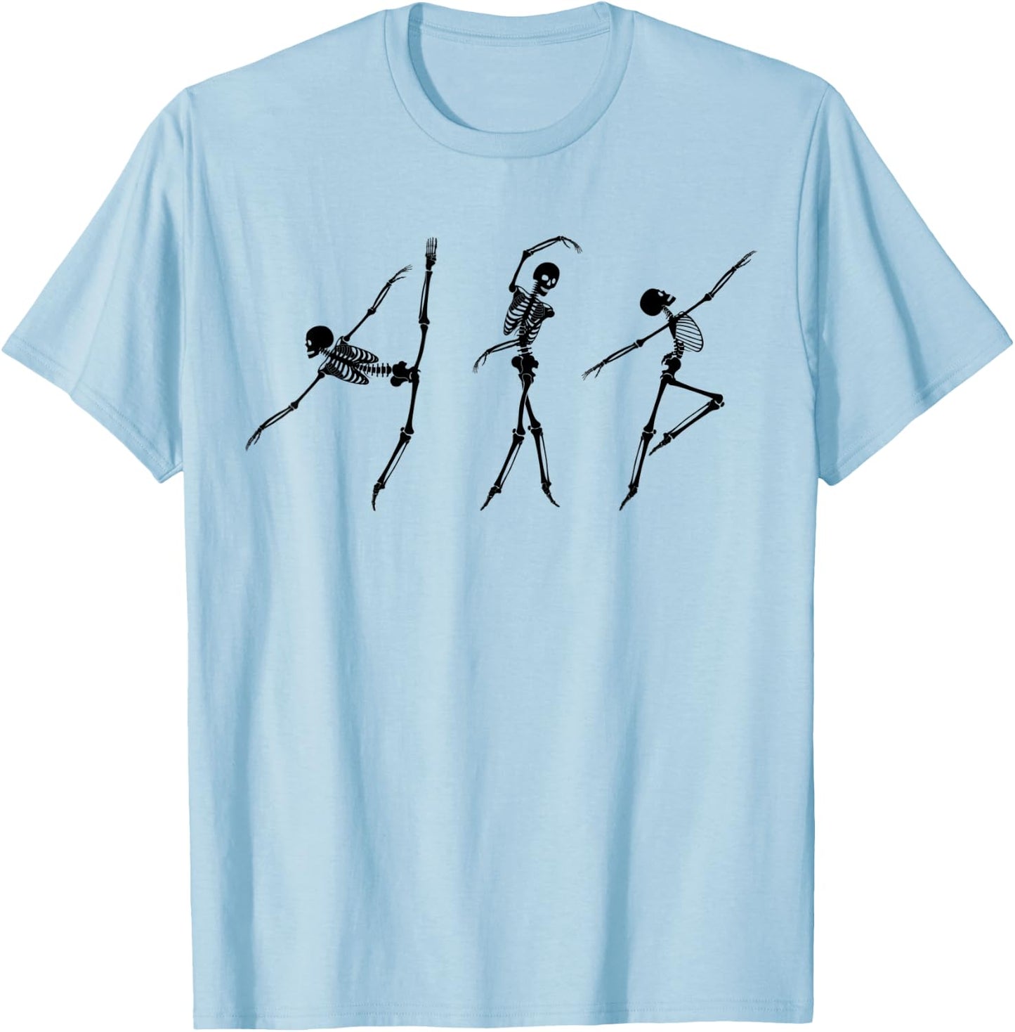 Dancing Skeletons Dance Challenge Halloween Scary Skeleton T-Shirt - T-Shirt | Light Blue