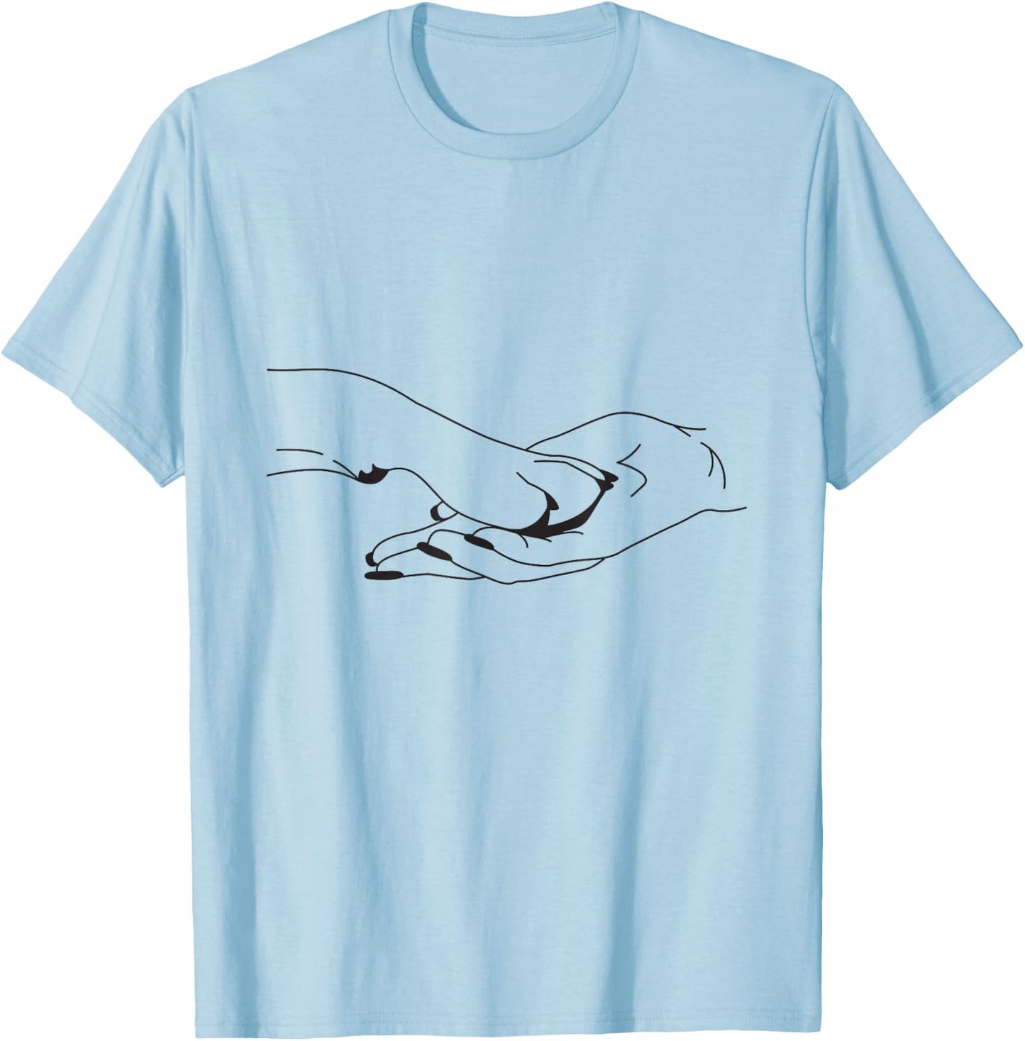 Paw Human Hand Dog Owner Dog Lover Dog T-Shirt - T-Shirt | Light Blue