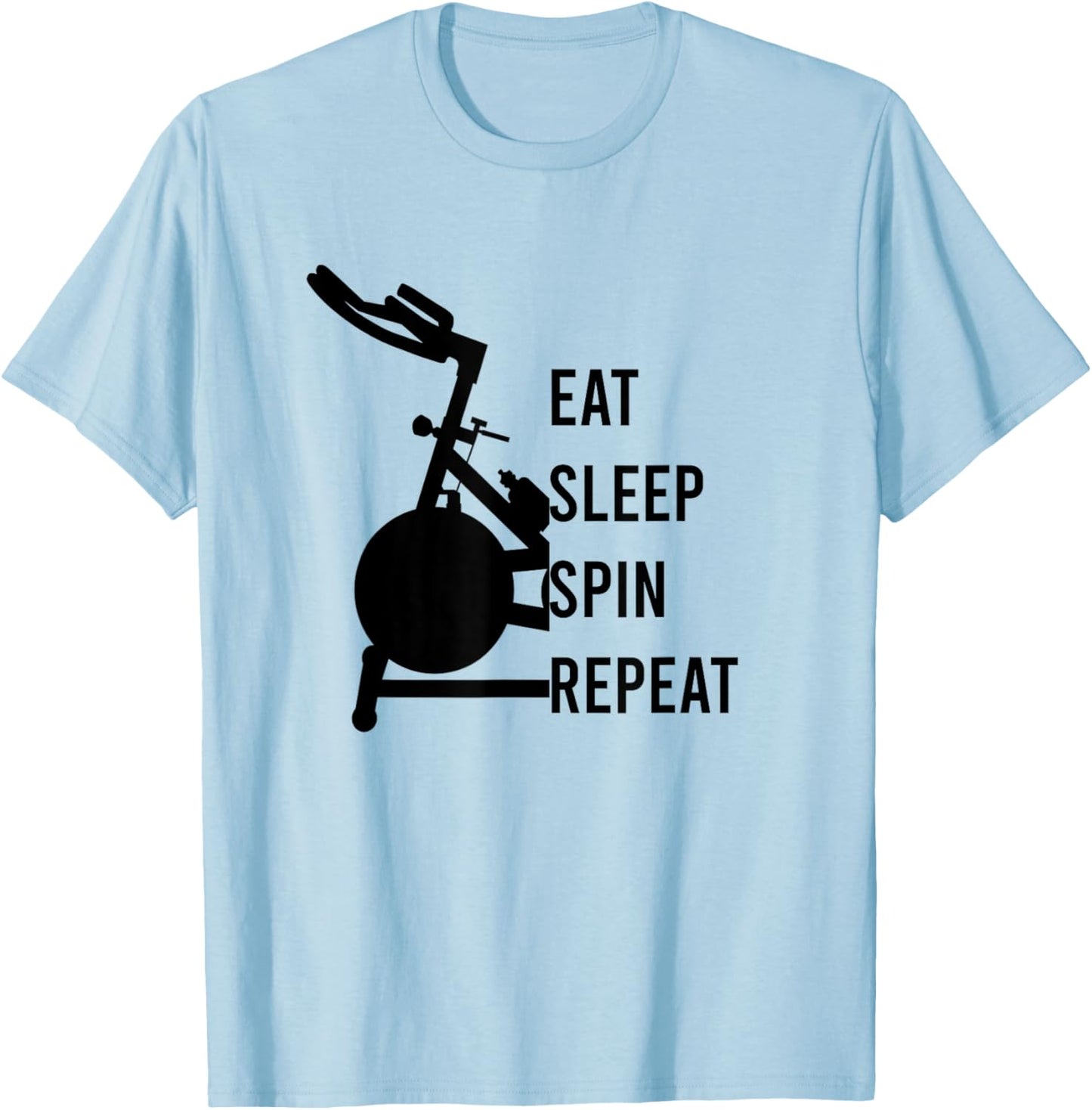Spinning Class, Spin Bike, Stationary Bike, Indoor Cycling T-Shirt - T-Shirt | Light Blue