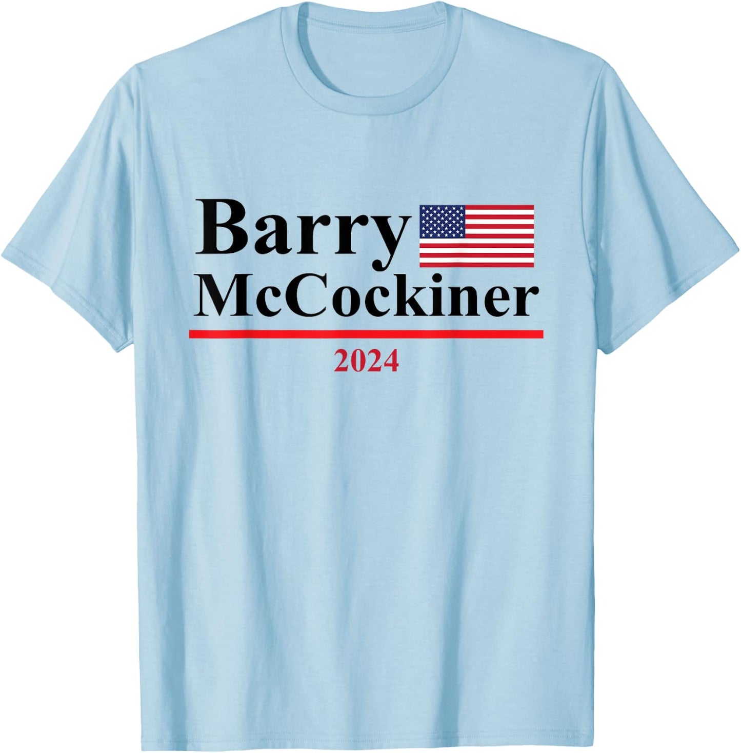 Barry McCockiner Funny Presidential Election 2024 Parody T-Shirt - T-Shirt | Light Blue