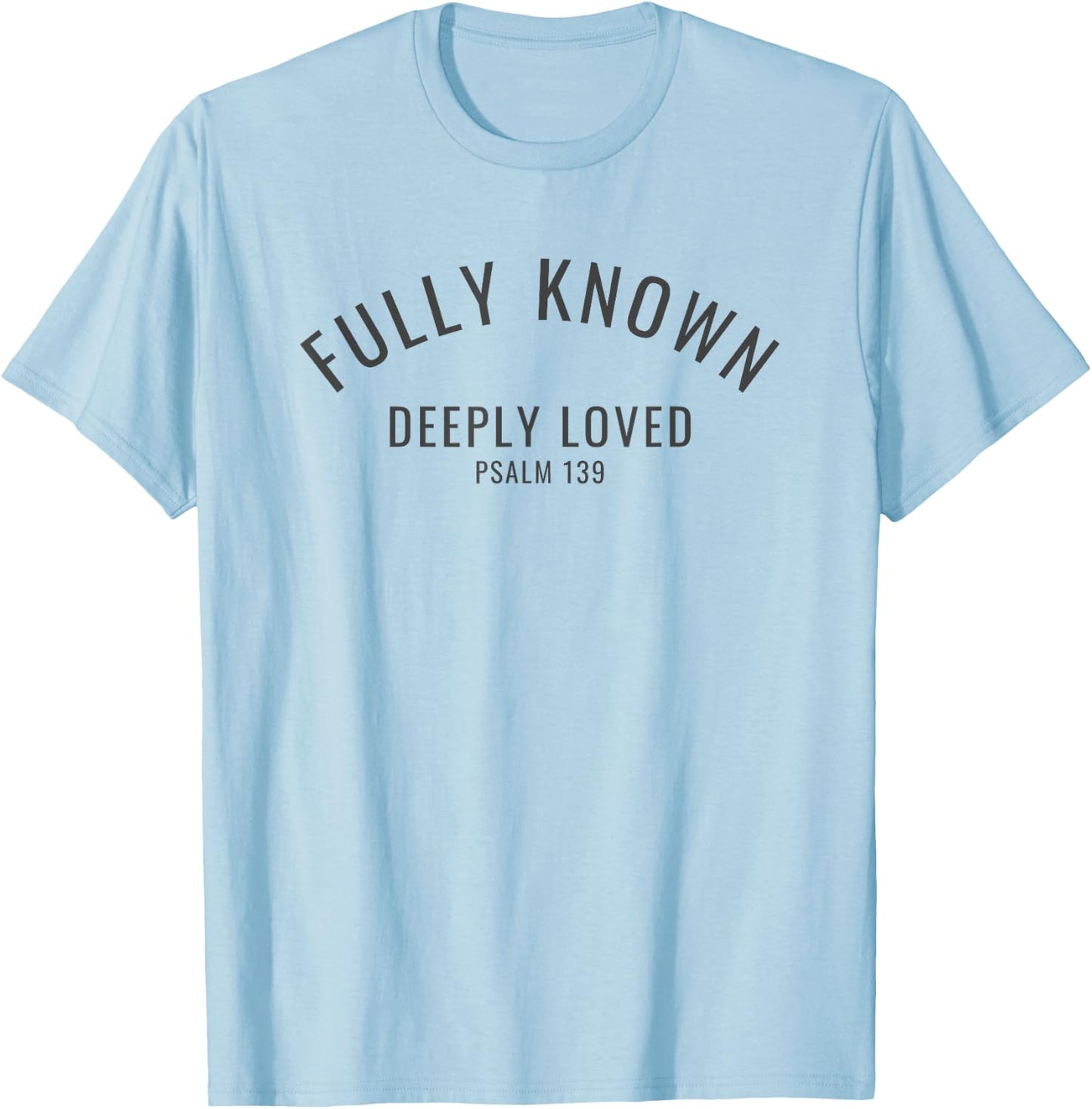 Fully Known Deeply Loved Psalm 139 Old Testament Bible Verse T-Shirt - T-Shirt | Light Blue