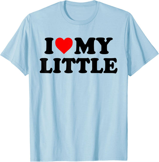 I Heart My Little Love Matching Little Big Sorority T-Shirt - T-Shirt | Light Blue