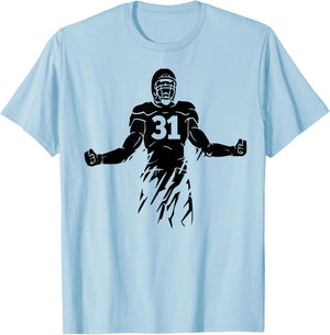 Football Number 31, My Favorite Football Players Number T-Shirt - T-Shirt | Light Blue