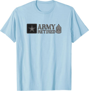 Army Command Sergeant Major (CSM) Retired T-Shirt - T-Shirt | Light Blue