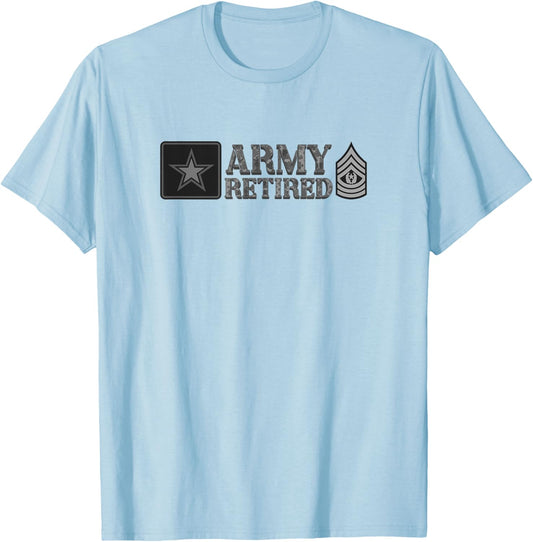 Army Command Sergeant Major (CSM) Retired T-Shirt - T-Shirt | Light Blue