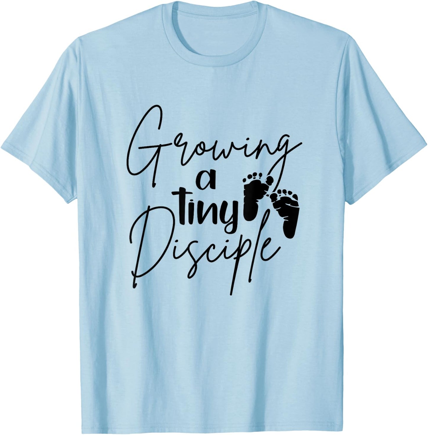 Growing A Tiny Disciple Christian Mom Pregnancy Announcement T-Shirt - T-Shirt | Light Blue
