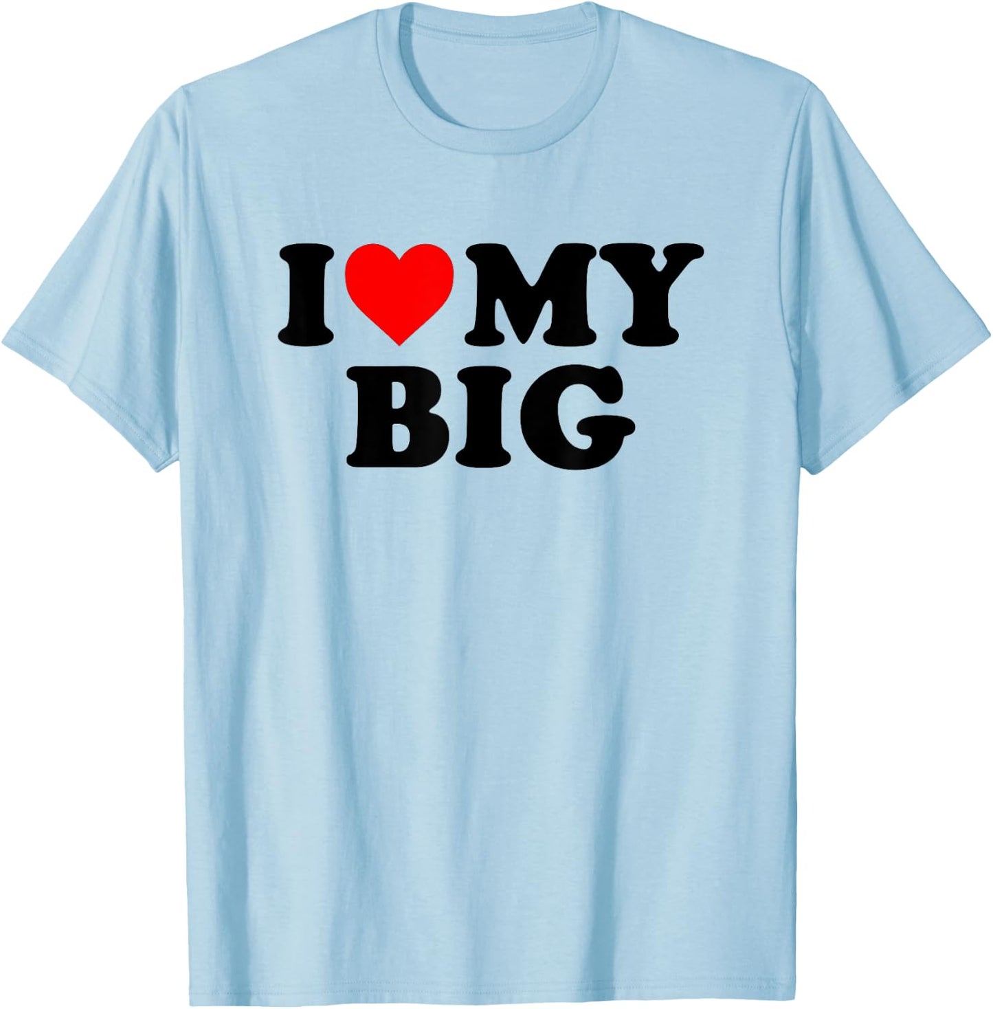 I Heart My Big Love Matching Little Big Sorority T-Shirt - T-Shirt | Light Blue