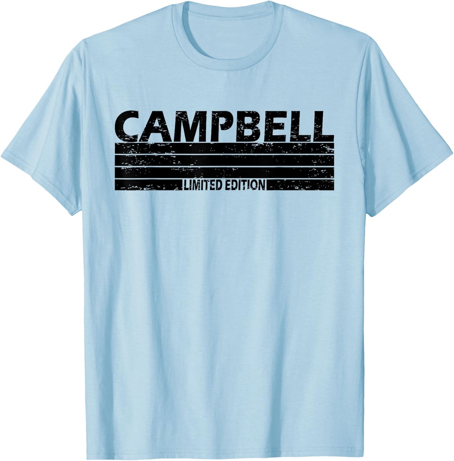 Campbell Surname Limited Edition Retro Vintage Style Sunset T-Shirt - T-Shirt | Light Blue