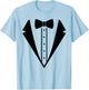 Fancy Wedding Prom Bowtie Tuxedo Black Funny Men's Women's T-Shirt - T-Shirt | Light Blue