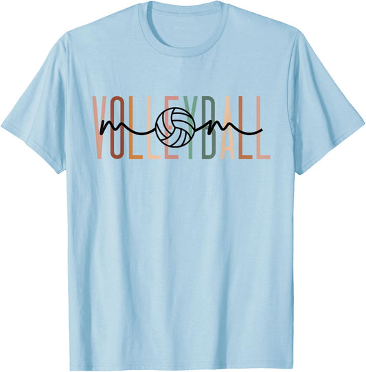 Volleyball Mom Volleyball Mama Cute Mom Life Volleyball T-Shirt - T-Shirt | Light Blue