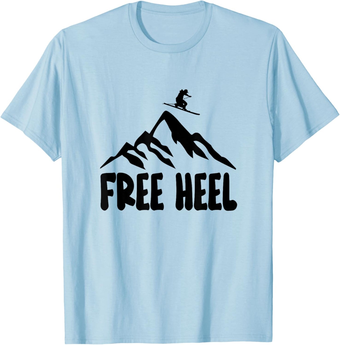 Telemark Skiing Free Heel Telemark Ski Mountains Skier T-Shirt - T-Shirt | Light Blue