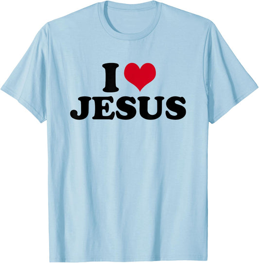 I Love Jesus I Heart Jesus T-Shirt - T-Shirt | Light Blue