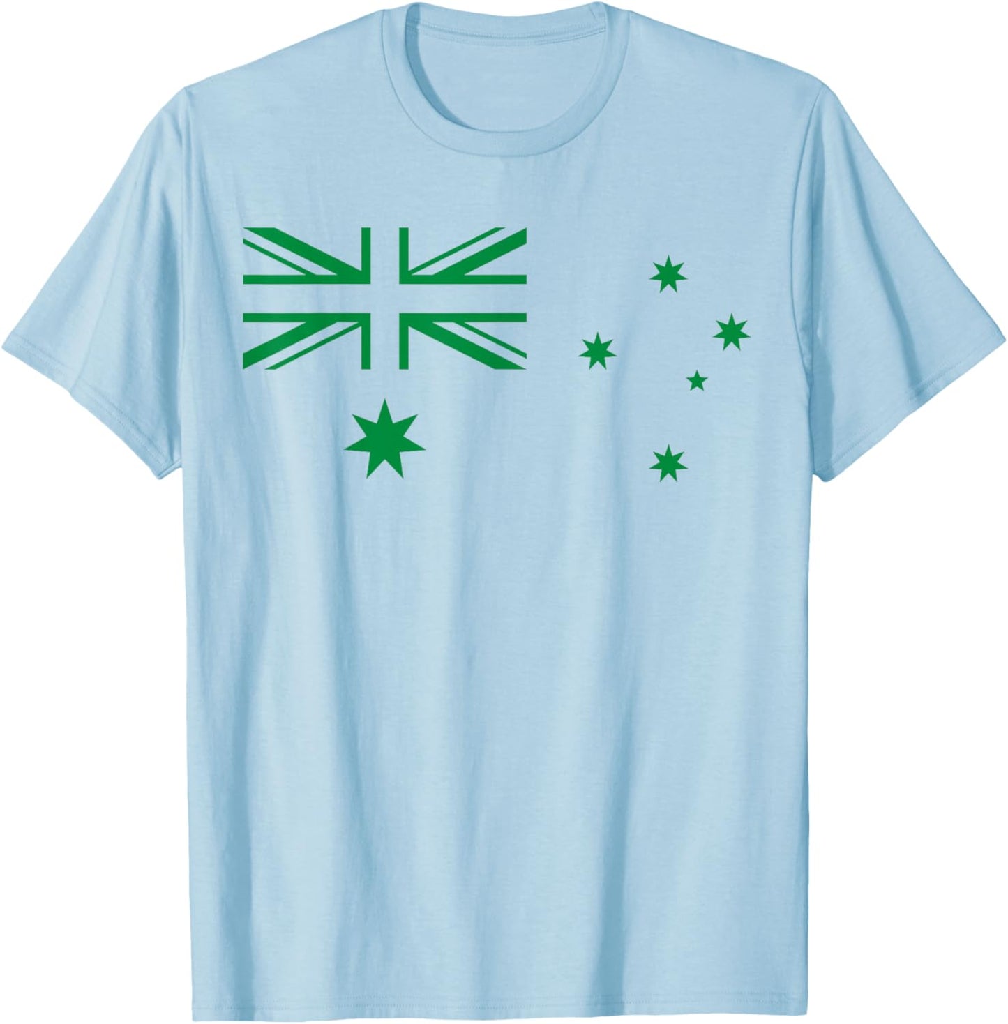 Australia Flag Green and Yellow Sports Athletic Jersey T-Shirt - T-Shirt | Light Blue