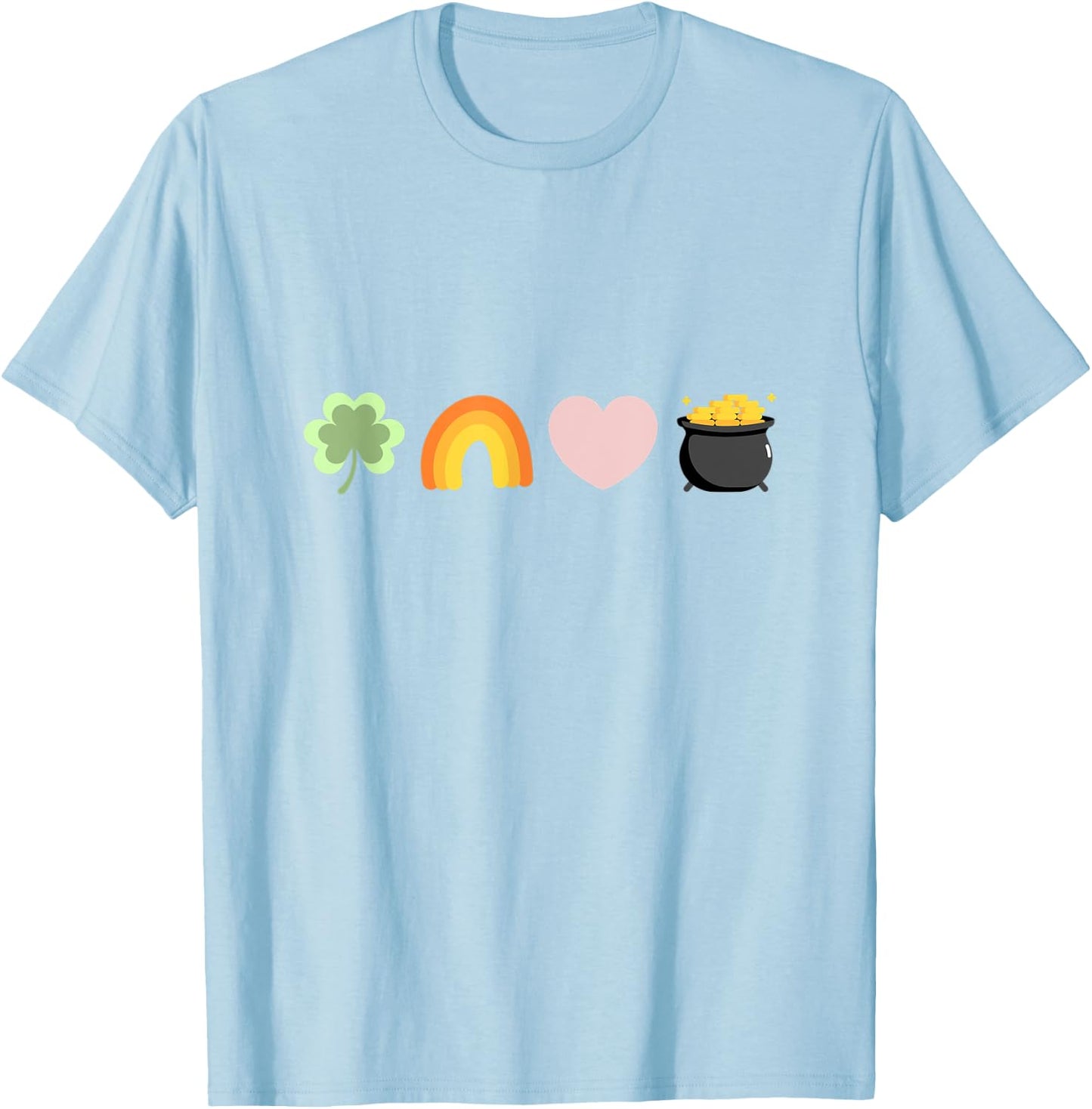 Lucky Charm shamrock pot of gold cartoon St. Patrick's Day T-Shirt - T-Shirt | Light Blue