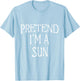 Pretend I'm A Sun Costume Funny Halloween Lazy Easy T-Shirt - T-Shirt | Light Blue
