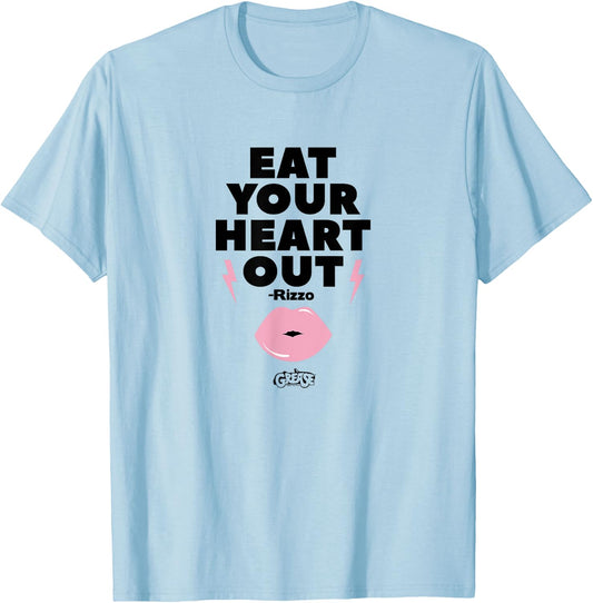Grease - Rizzo Lips Eat Your Heart Out T-Shirt - T-Shirt | Light Blue