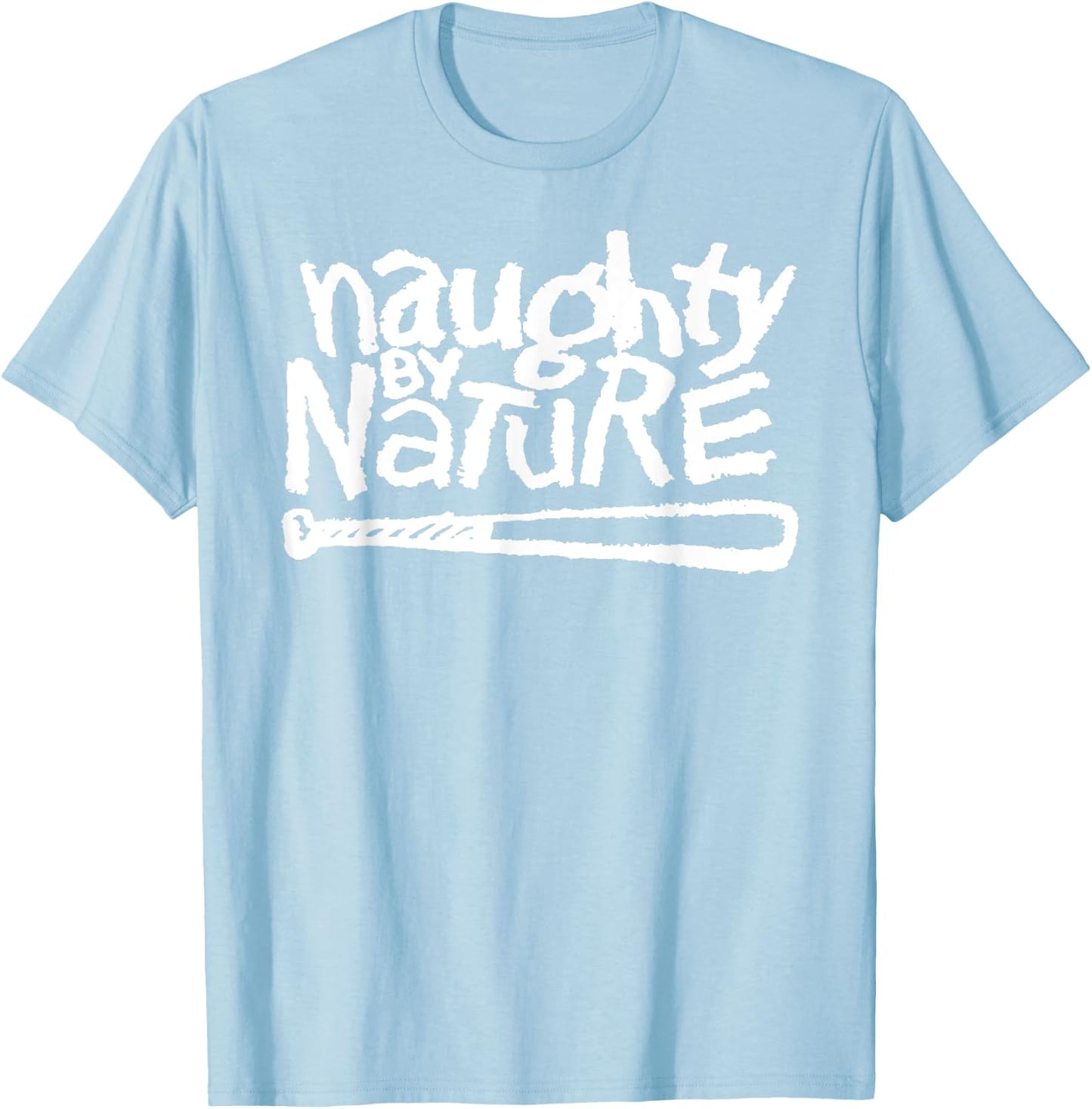 Naughty By Nature – White Logo On Kelly T-Shirt - T-Shirt | Light Blue