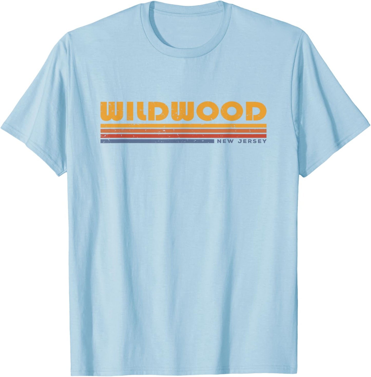 Vintage Wildwood NJ New Jersey Retro Throwback T-Shirt - T-Shirt | Light Blue