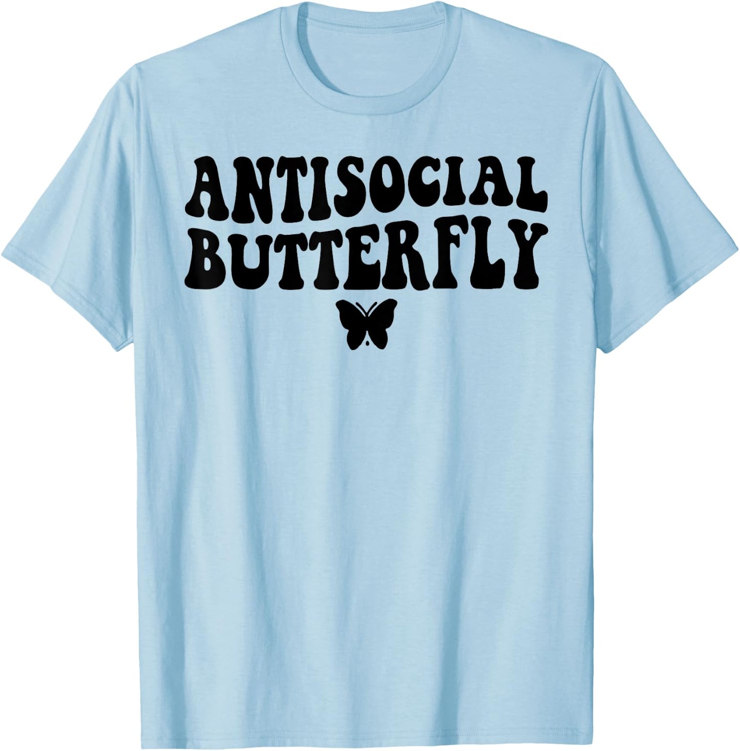 Antisocial Butterfly T-Shirt - T-Shirt | Light Blue
