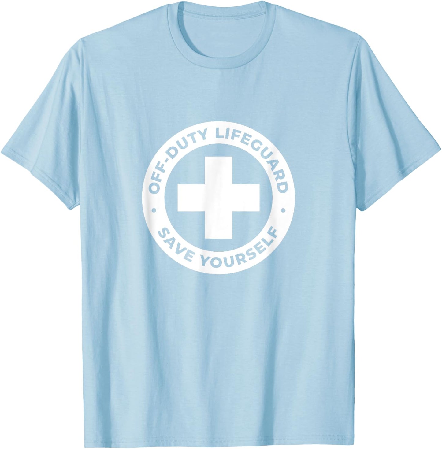 Off-Duty Lifeguard - Red T-Shirt - T-Shirt | Light Blue