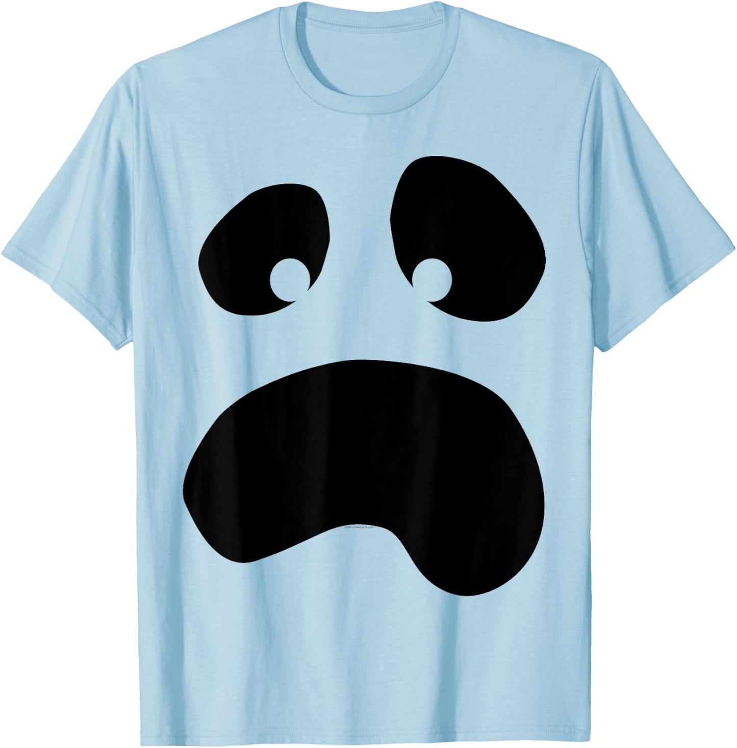 Silly Face Ghost Halloween Lazy Costume T-Shirt - T-Shirt | Light Blue