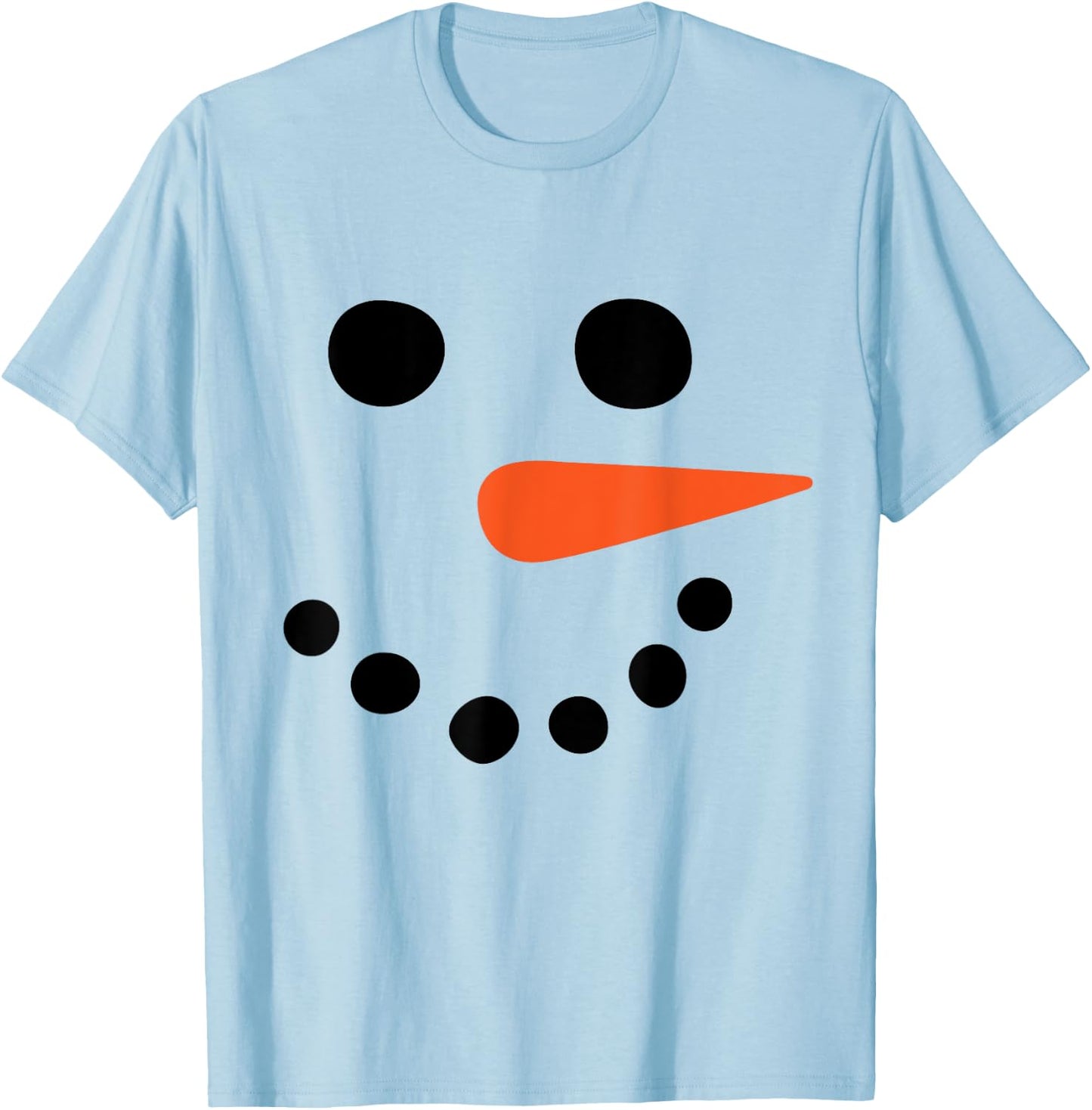 Winter Snowman Face Costume Christmas Snowman T-Shirt - T-Shirt | Light Blue