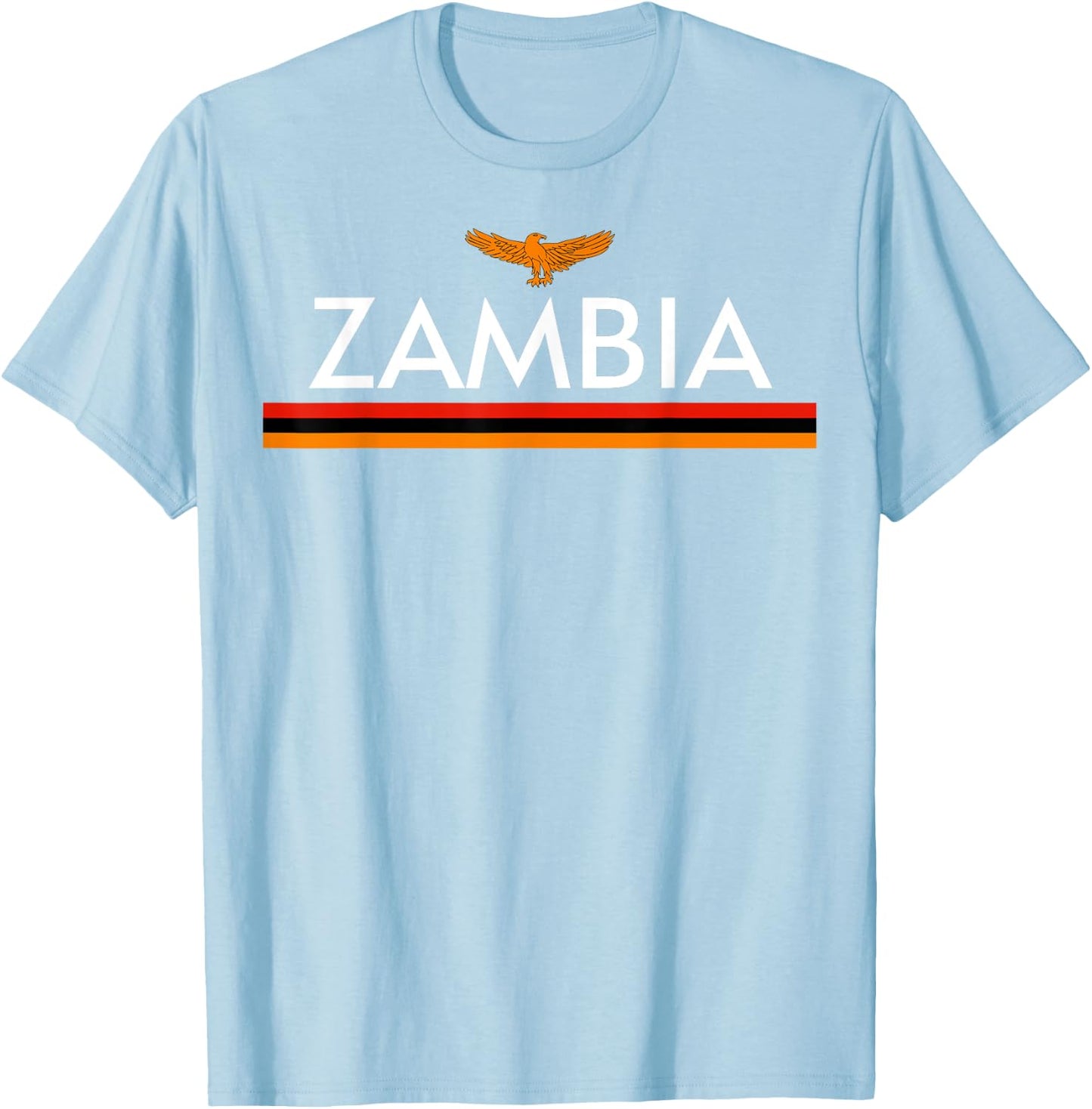 Zambia Flag Sports Athletic Jersey Style T-Shirt - T-Shirt | Light Blue