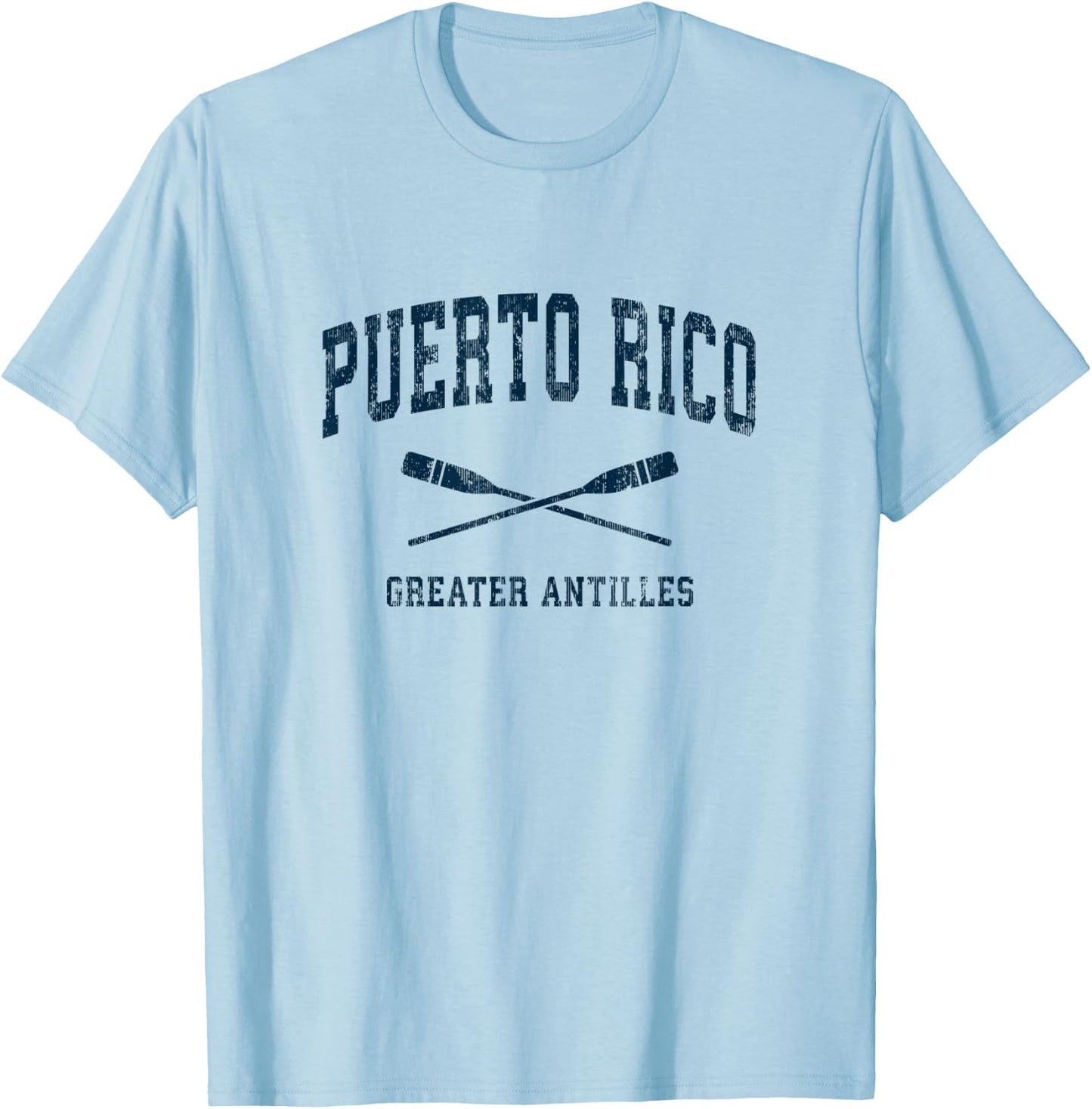Puerto Rico Vintage Nautical Paddles Sports Oars T-Shirt - T-Shirt | Light Blue