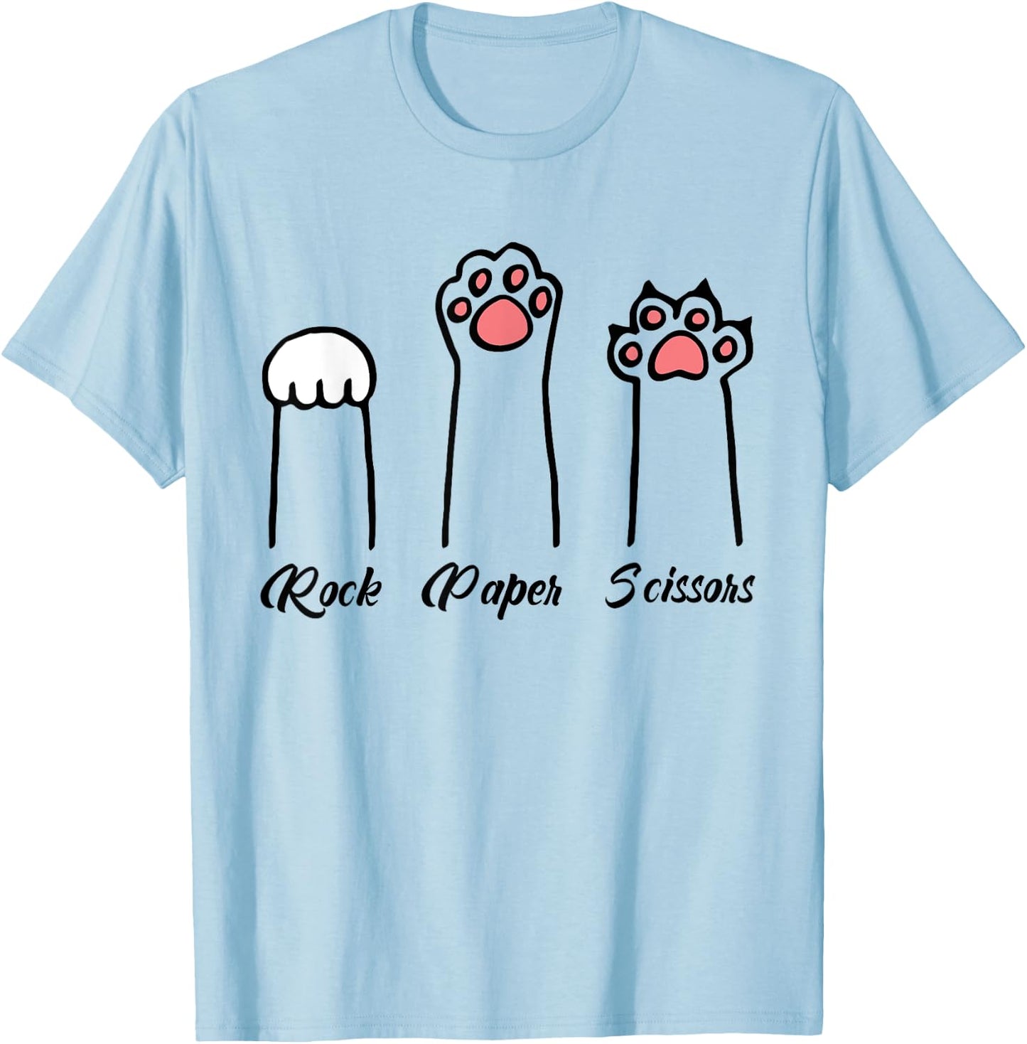 Rock Paper Scissors Cat Paws Women T-Shirt - T-Shirt | Light Blue