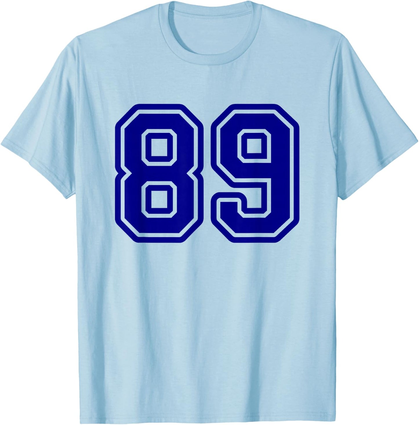 Blue Sports Team Number #89 T-Shirt - T-Shirt | Light Blue