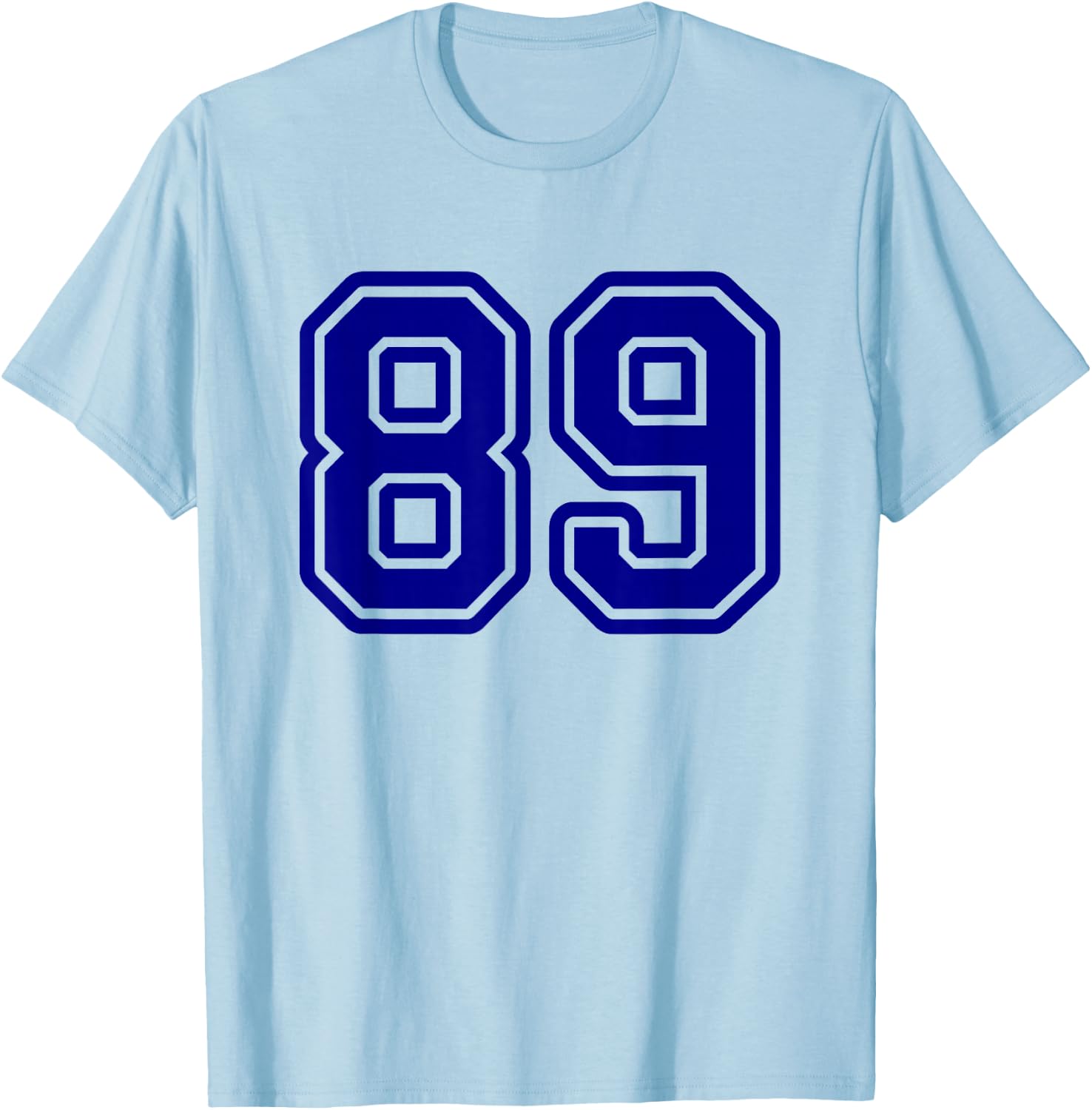 Blue Sports Team Number #89 T-Shirt - T-Shirt | Light Blue