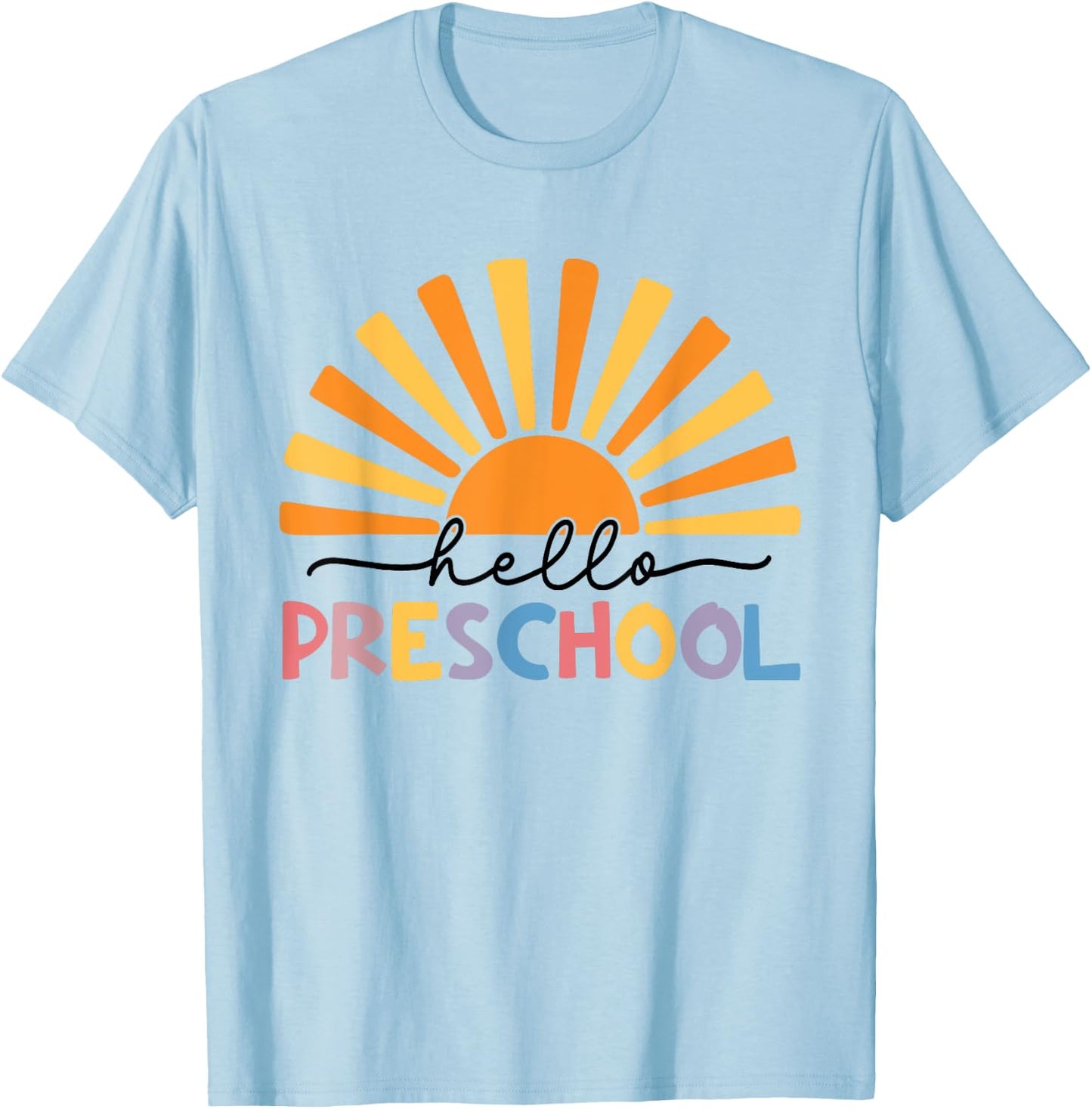 Back To School Hello Preschool For Kids Teacher Women T-Shirt - T-Shirt | Light Blue