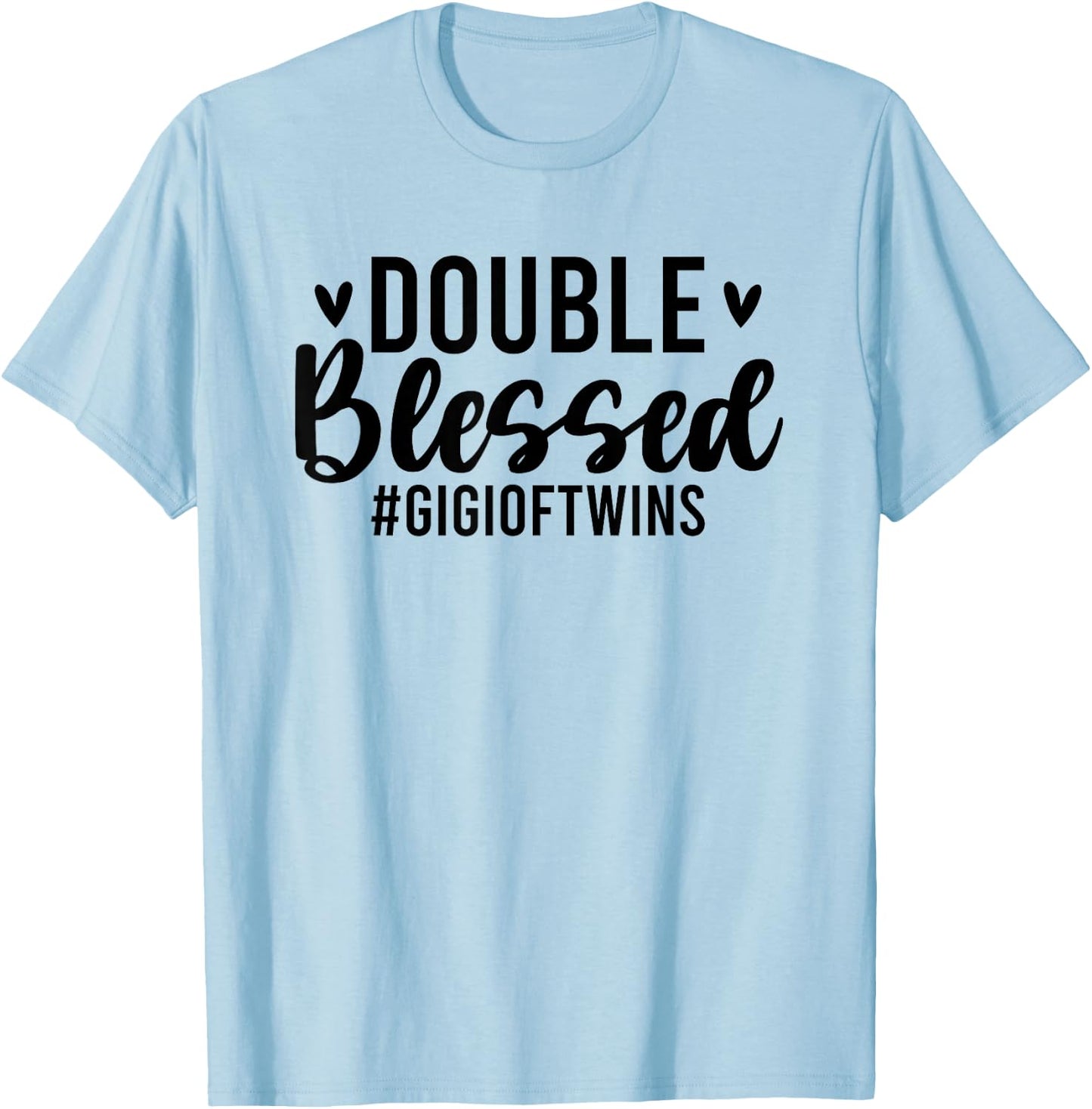Double Blessed Gigi Of Twins Twin Gigi Grandma T-Shirt - T-Shirt | Light Blue