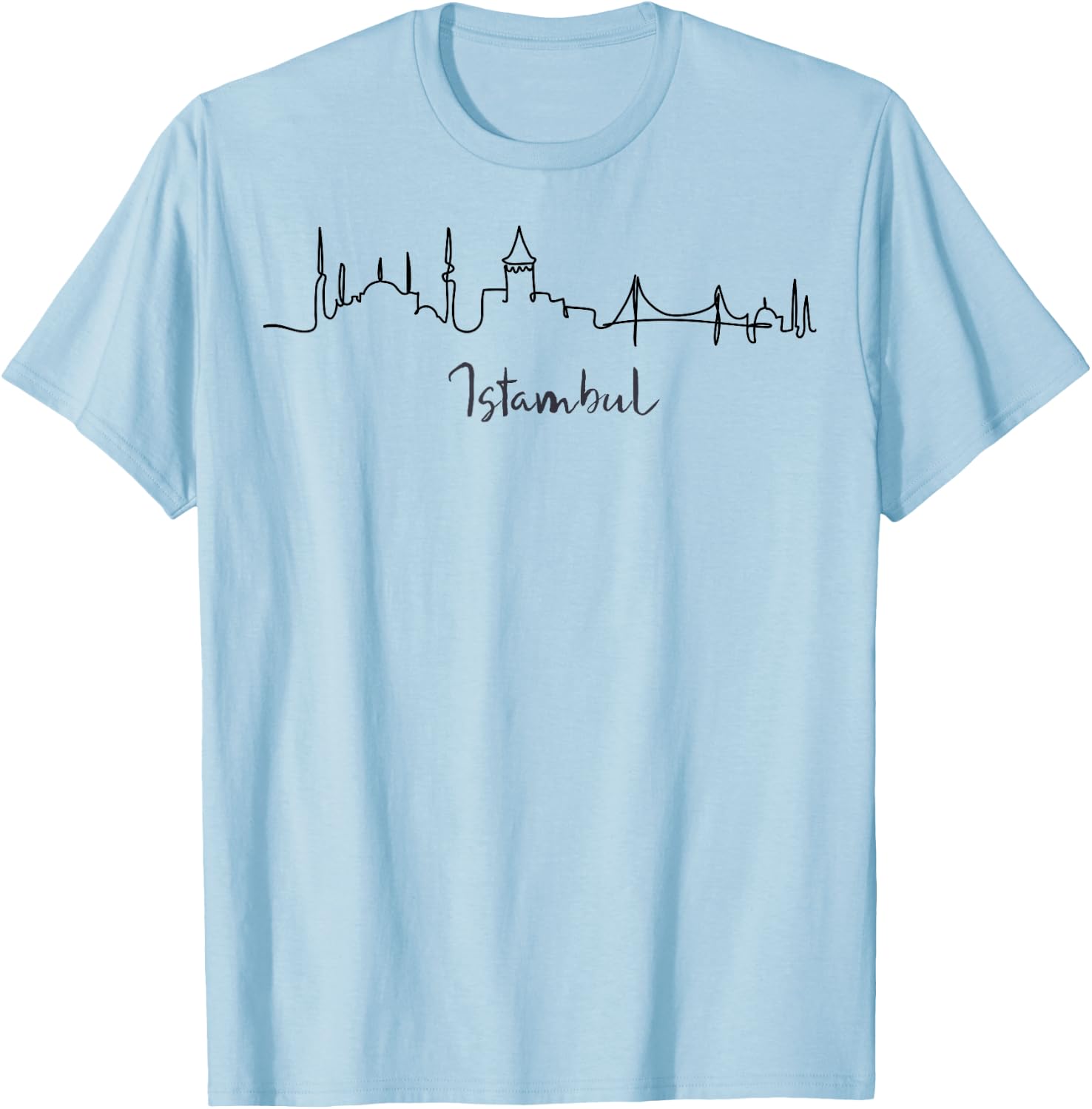 Travel Europe Asia Istanbul Turkey Turkish Beach Vacation T-Shirt - T-Shirt | Light Blue