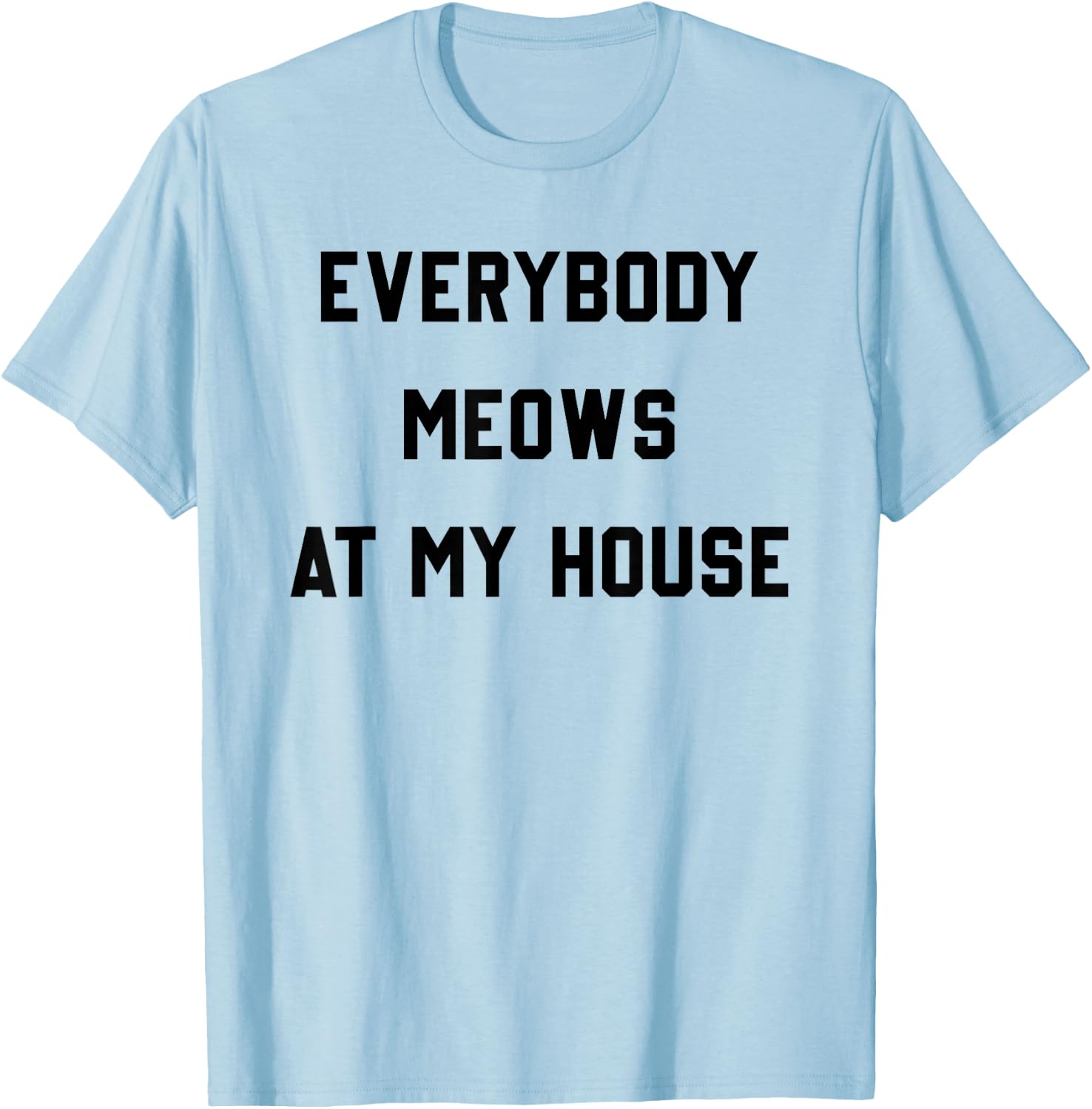 Everybody Meows At My House T-Shirt - T-Shirt | Light Blue