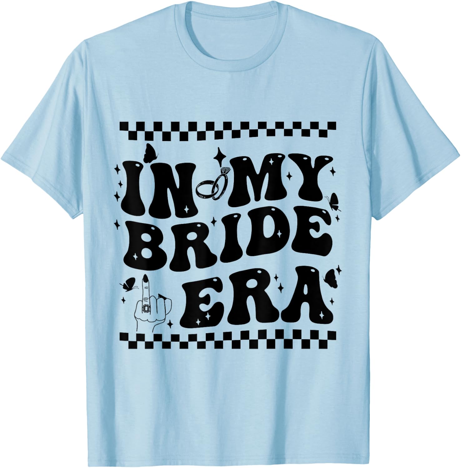 In My Bride Era Groovy Bride Bachelorette Party Bridesmaid T-Shirt - T-Shirt | Light Blue