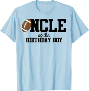 Uncle of the Birthday Boy Football Lover First Birthday T-Shirt - T-Shirt | Light Blue